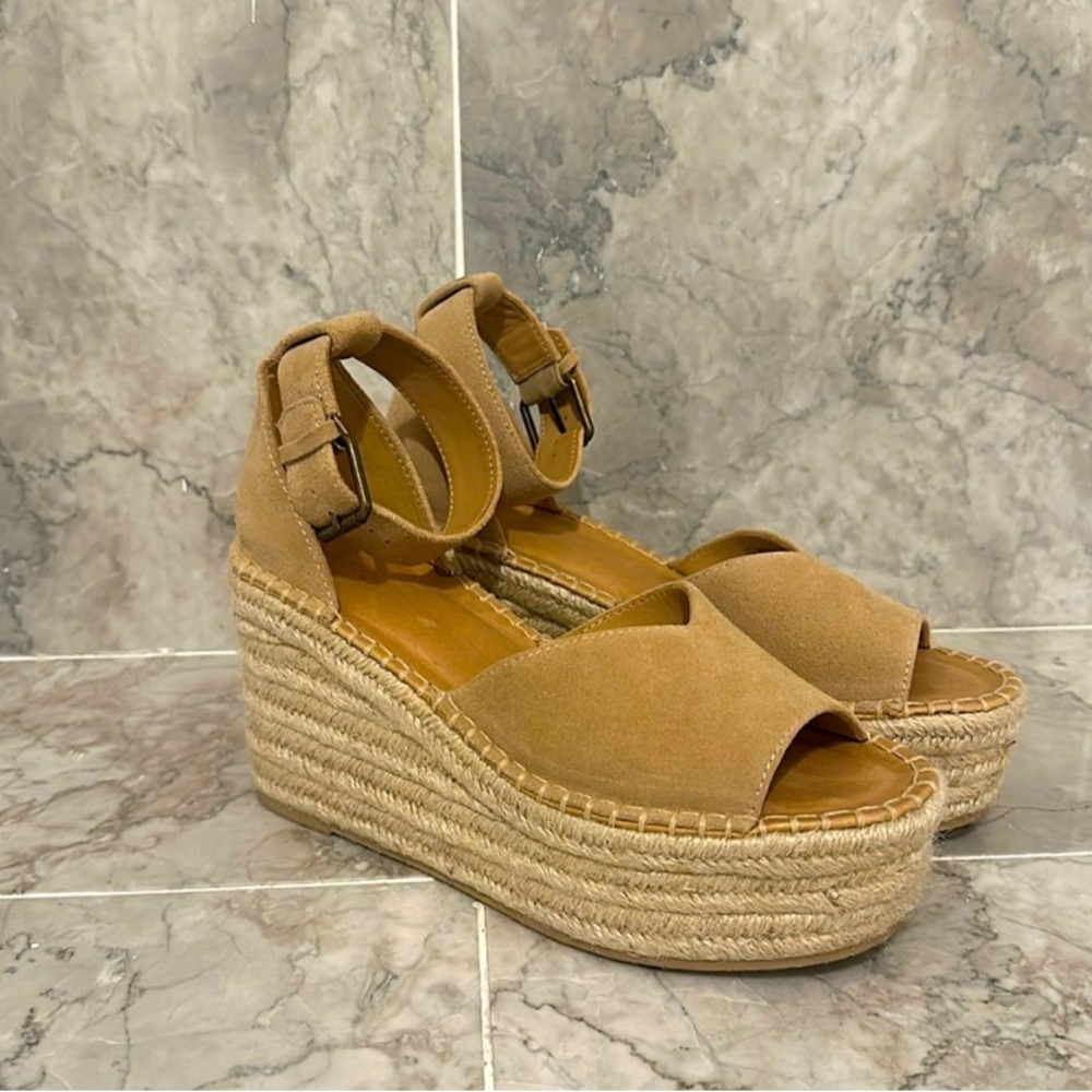 Soludos Tan Wedge Espadrilles